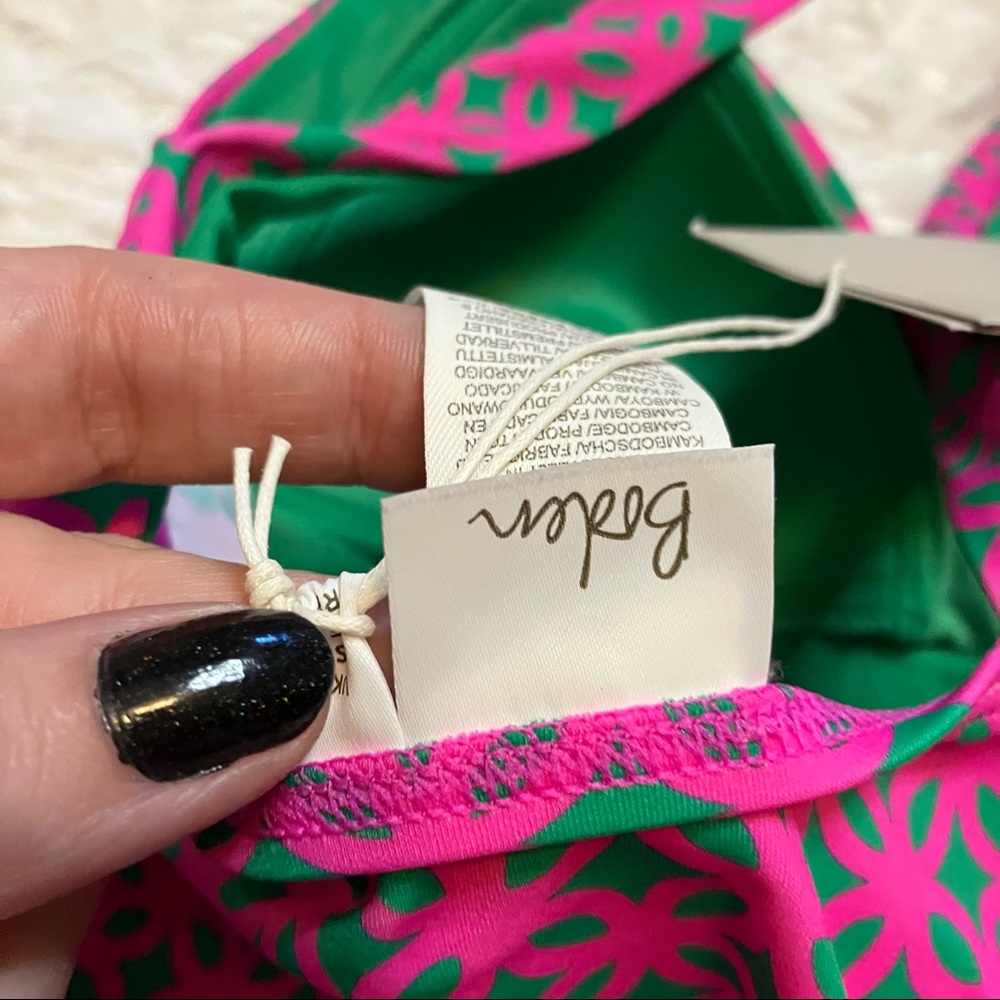 Boden Pink and Green Patterned Tankini Top only - Picture 7 of 8